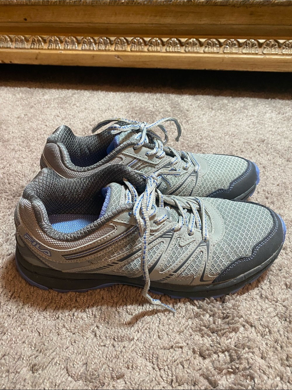 Fila Northhampton gray with Blue Accents trail, hiking shoes size 10
